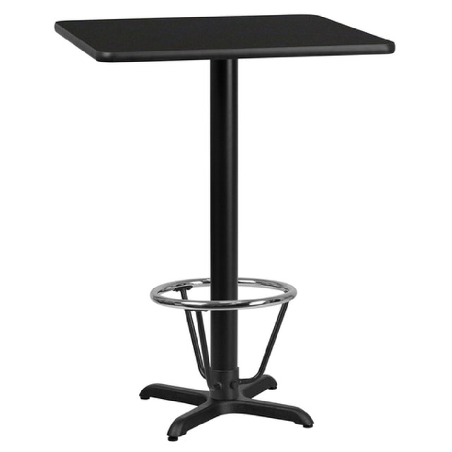 Flash Furniture XU-BLKTB-2424-T2222B-3CFR-GG Table 24"W X 24"D X 43-1/8"H Bar Height