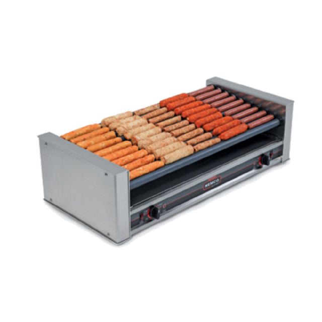 Nemco 8045SXW-SLT Roll-A-Grill® Hot Dog Grill Roller-type (10) GripsIt Coated Rollers With 7° Slant