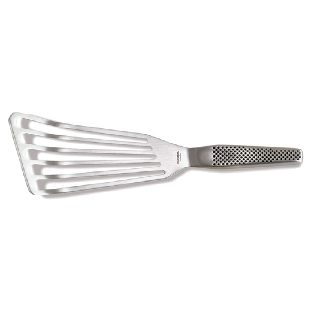 JB Prince Y566 Global Spatula. 6" Slotted With Curved Tip