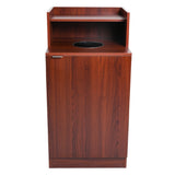 Alpine Industries ALP476-DH-MA Waste Receptacle Enclosure Mahogany With Drop Hole And Tray Shelf