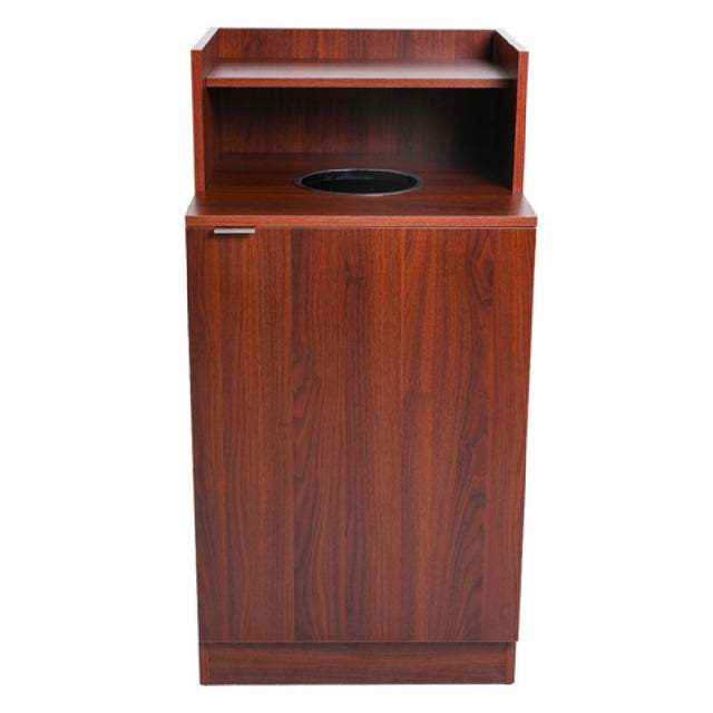 Alpine Industries ALP476-DH-MA Waste Receptacle Enclosure Mahogany With Drop Hole And Tray Shelf