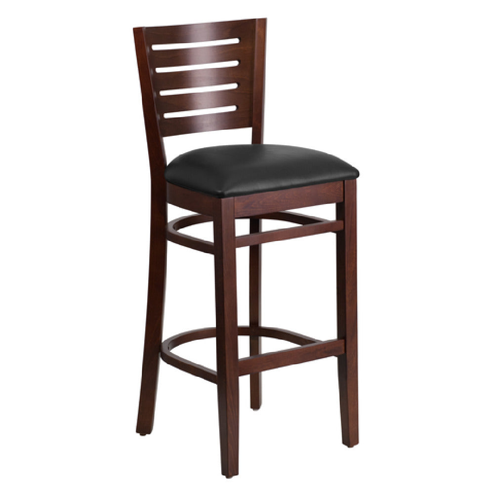 Flash Furniture XU-DG-W0108BBAR-WAL-BLKV-GG Darby Series Bar Stool Wood Slat Back