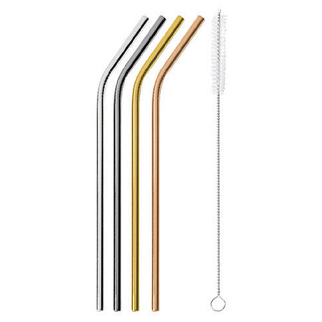 Paderno 41490C01 Straw Set 8-1/2"L Curved