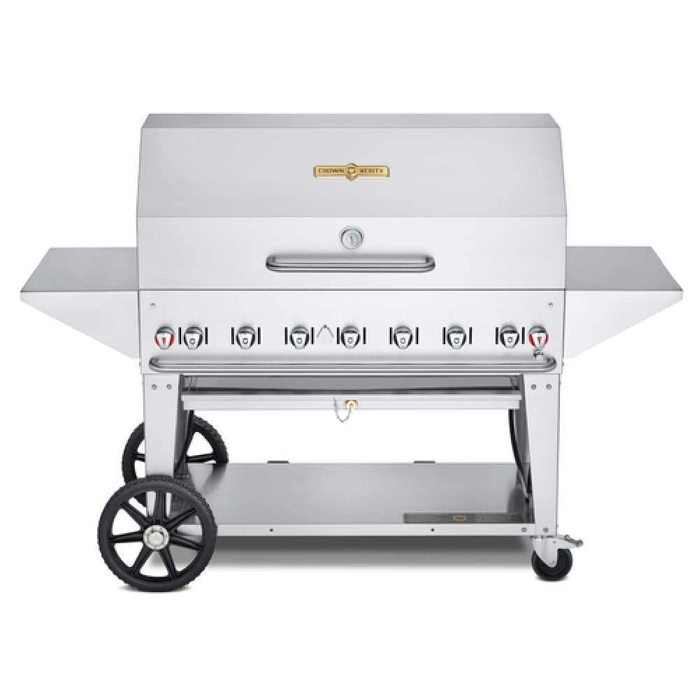 Crown Verity CV-MCB-48PRO-NG Professional Series Mobile Outdoor Charbroiler 48" Grill Package