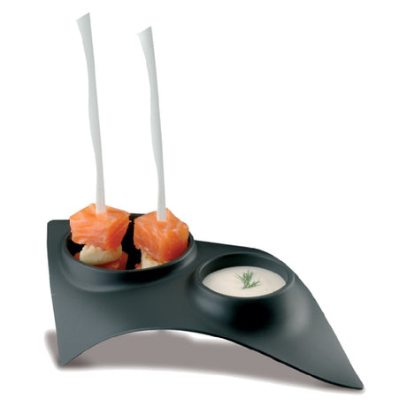 JB Prince R620 B1 Tast Disposable Tasting Bowl 7-1/2"L X 4-1/2"W (2) Compartments: 3 Oz. And 1-1/2 Oz. Capacity