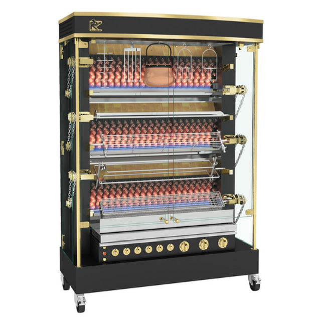 Rotisol MF1375-6G-LUX_NAT MasterFlame 'Rustic-Style' Rotisserie Oven Gas Floor Model