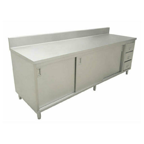 Omcan 45285 (45285) Work Table Cabinet Base With Sliding Doors & (3) Drawers