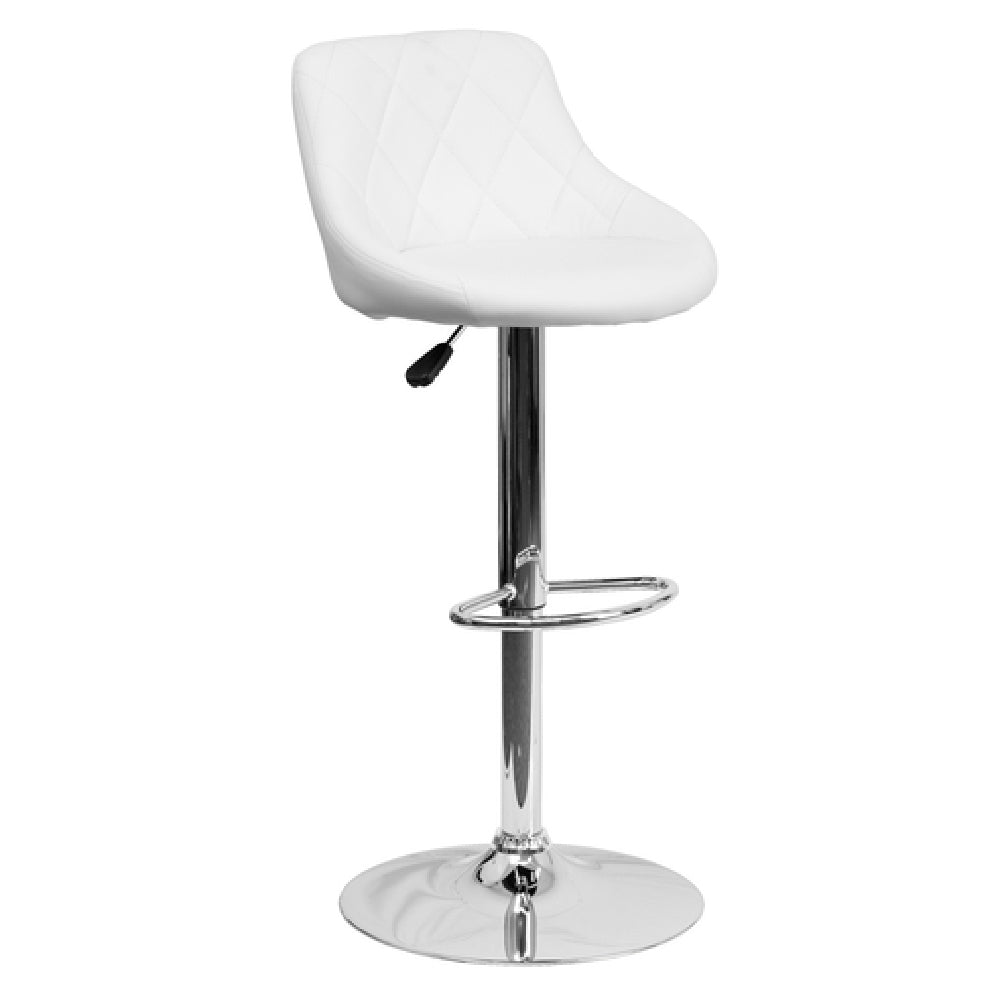 Flash Furniture CH-82028A-WH-GG Swivel Bar Stool Adjustable Height Contemporary Style