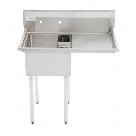 Empura Stainless E-S1C181811-18R Stainless Steel 1 Compartment Sink 38.5" Wide With 18" Right Drainboard