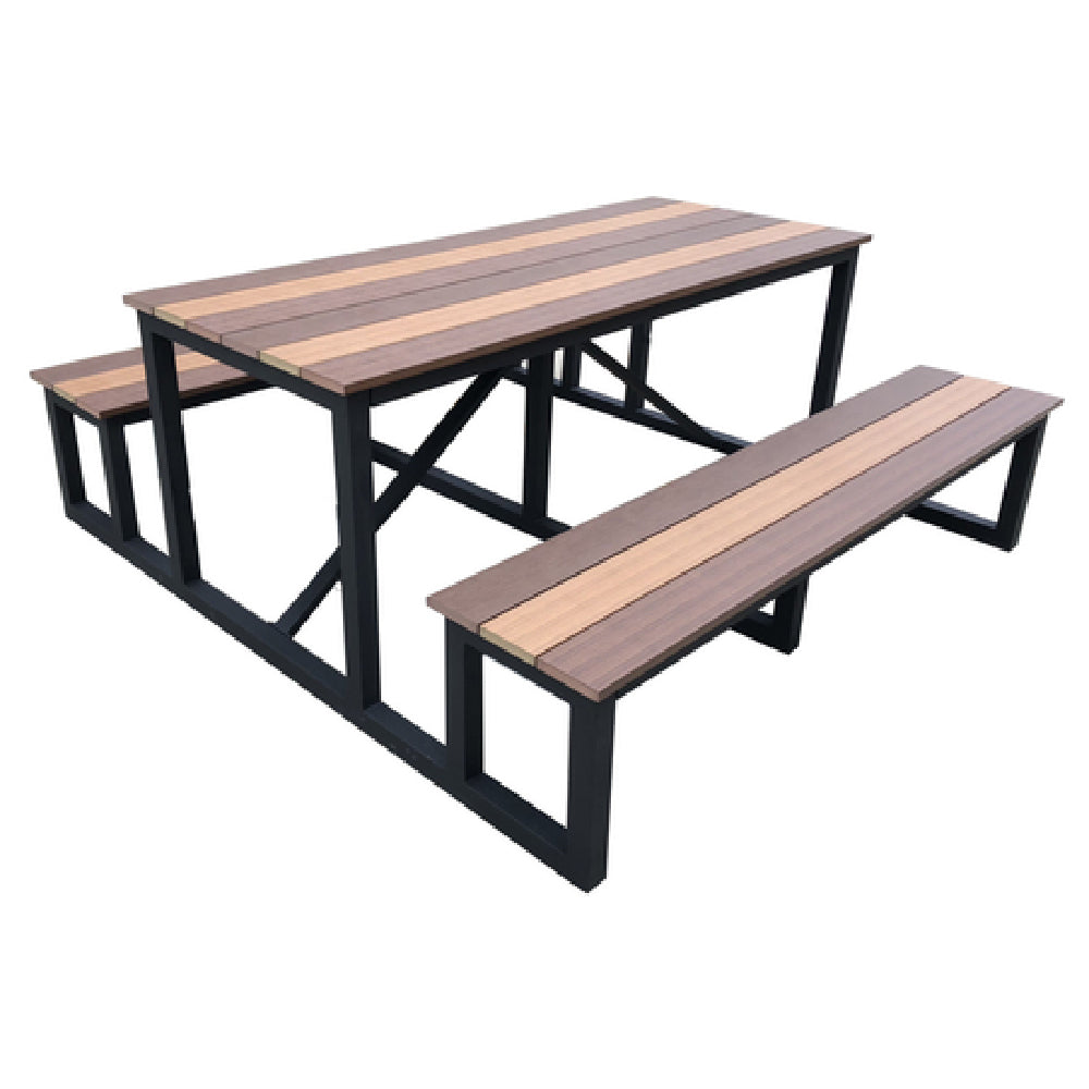 Plantation Prestige Commercial Furniture 8883072-01 Durango Picnic Table Rectangular 72"L X 77"W X 30"H Overall