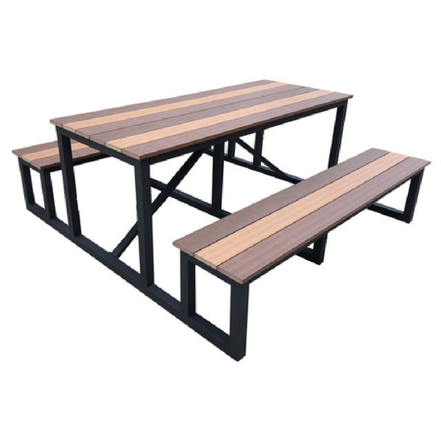 Plantation Prestige Commercial Furniture 8883072-01 Durango Picnic Table Rectangular 72"L X 77"W X 30"H Overall