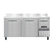 Continental Refrigerator FA68NBS Freezer Base Worktop Unit 68"W 300 Series Stainless Steel Work Top With 6"H Backsplash