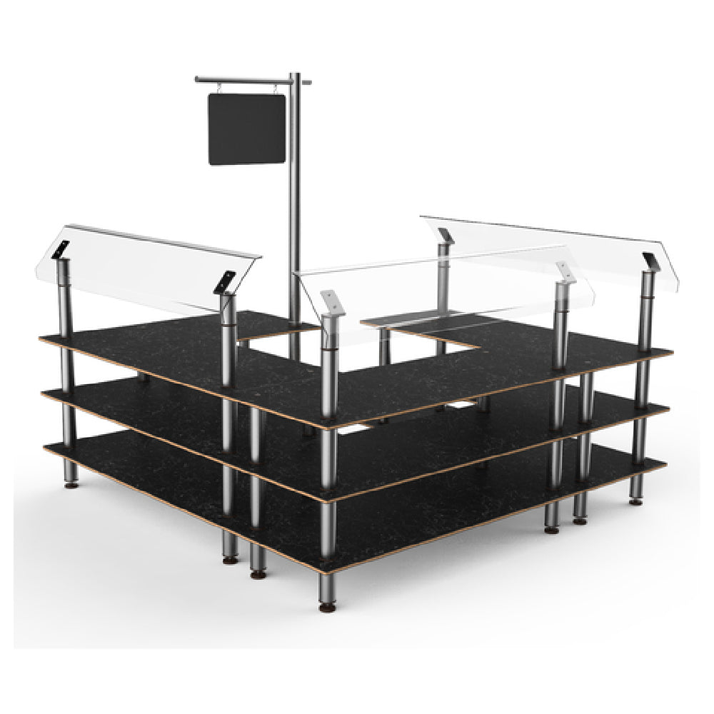 Steelite MGCMLB06MSXF Mogogo Buffet Solutions Modular Salad Station 3-tier 100-1/2" X 100-1/2" X 94"H