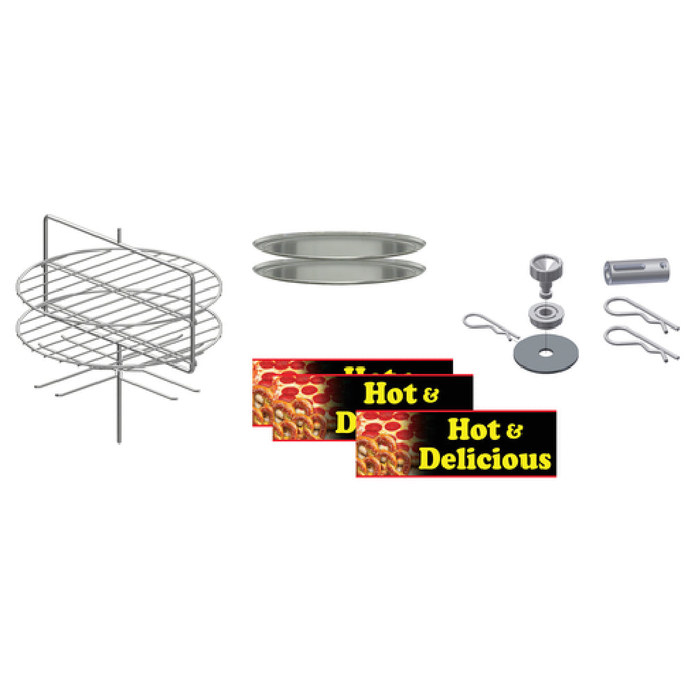 Gold Medal 5553-005 Combo Cabinet Kit Small Rotisserie (2) 15" Pizza Pans