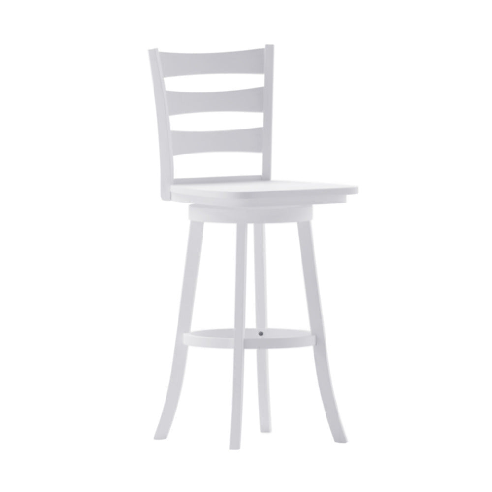 Flash Furniture ES-UN-31WS-29-WH-GG Liesel Swivel Barstool Ladderback Solid Wood Seat