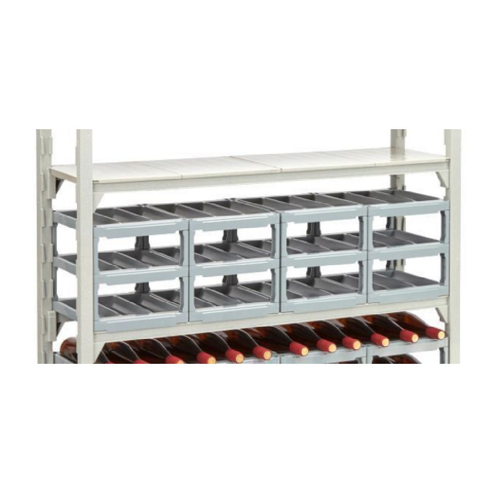 Cambro CSWRKIT18P12151 Camshelivng Wine Rack Kit Includes: Pack Of (12) Each Wine Rack 18" Cradles And (8) Bags Of (4) Each Connectors (32 Total Connectors)