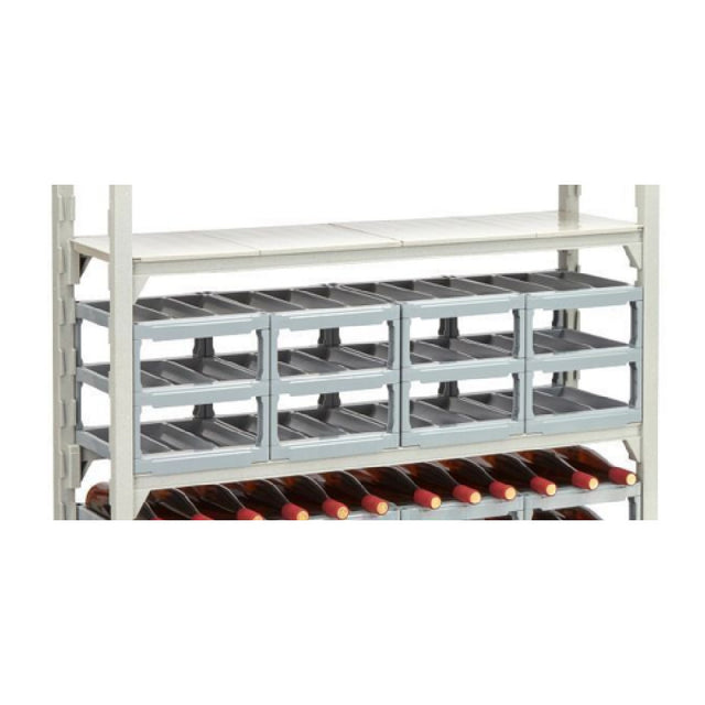 Cambro CSWRKIT18P12151 Camshelivng Wine Rack Kit Includes: Pack Of (12) Each Wine Rack 18" Cradles And (8) Bags Of (4) Each Connectors (32 Total Connectors)