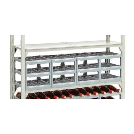 Cambro CSWRKIT14P12151 Camshelivng Wine Rack Kit Includes: Pack Of (12) Each Wine Rack 14" Cradles And (8) Bags Of (4) Each Connectors (32 Total Connectors)