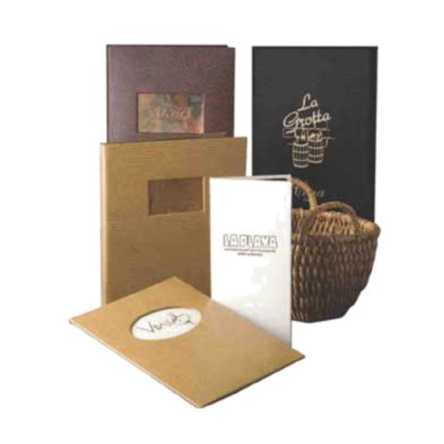 Menu Solutions OST140A Menu Cover Holds 5-1/2" X 8-1/2" Inserts Triple Panel Booklet With 4 Views