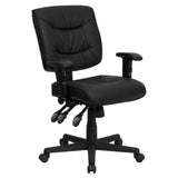 Flash Furniture GO-1574-BK-A-GG Swivel Task Chair 34" To 40-1/4" Adjustable Height