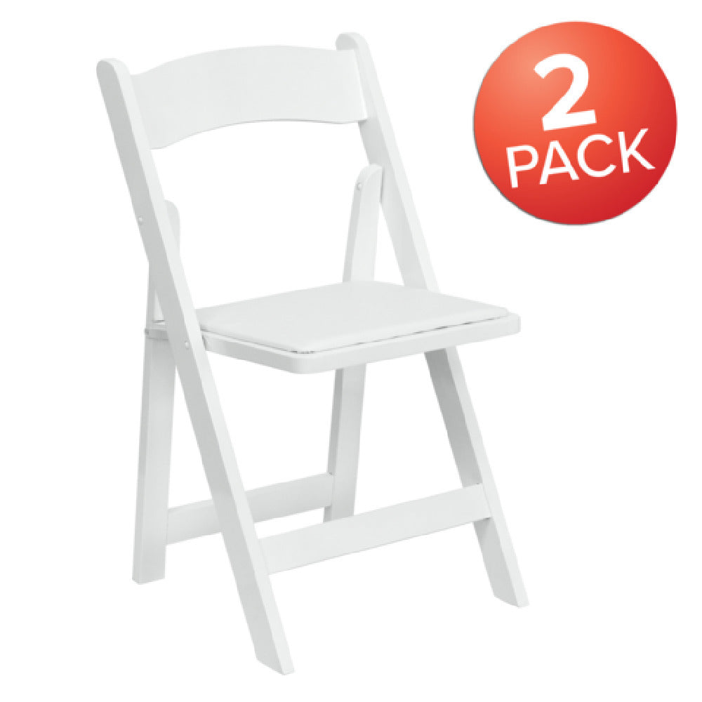 Flash Furniture 2-XF-2901-WH-WOOD-GG Hercules Series Folding Chair Lightweight