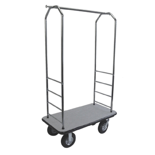 Central Specialties 2000BK-040-GRY Easy Mover™ Bellman's Cart 43"W X 23"D X 72-1/2"H 1" Tubular Chrome Frame