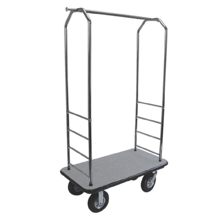 Central Specialties 2000BK-050-GRY Easy Mover™ Bellman's Cart 43"W X 23"D X 72-1/2"H 1" Tubular Chrome Frame
