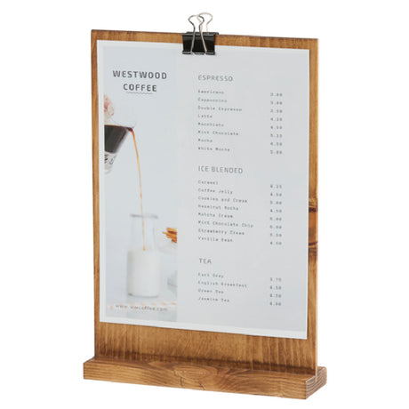 Cal Mil 2036-811-99 Madera Clipboard Menu 9-1/4"W X 2-1/2" X 13-1/2"H OAL Rectangular