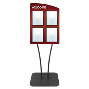 Hubert 26710 - Menu Board, 4-pocket, Floor Stand
