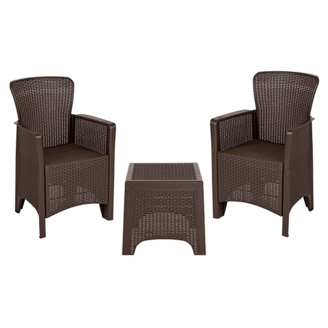 Flash Furniture DAD-SF3-2P-SET-CHOC-GG Seating Set 3-piece (2) 22-1/2"W X 19-1/4"D X 33-1/2"H Chairs