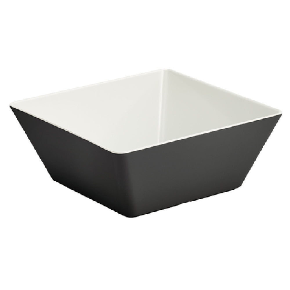 Vollrath V2220320 Melamine Bowl Large Square Black. 3 3/16 QT. 9 1⁄2" W X 9 1⁄2" L X 3 15⁄16" H. Dishwasher Safe.