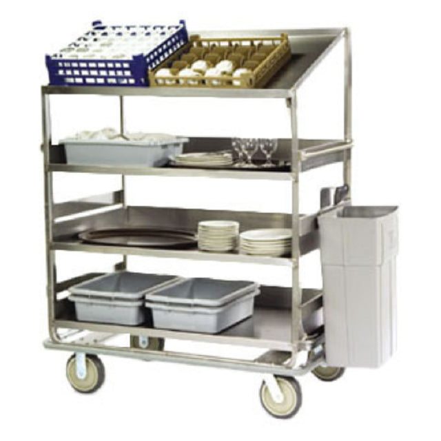 Lakeside B587 Soiled Dish Breakdown Cart 67-3/4"W X 30-7/8"D X 69-1/4"H (4) 14 Gauge Stainless Steel Shelves ( (1) Flat