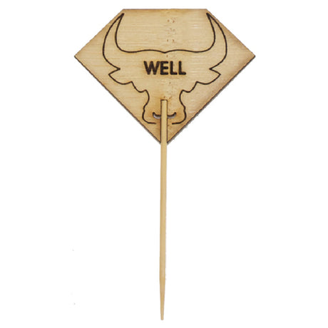 PacknWood 209BBRUMPYW - Steak Marker, 2.1"W X 3.7"H, "WELL"