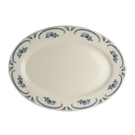 Steelite HL1585035 - Rolled Edge Oval Platter, 15.625" X 11.375", American Rose