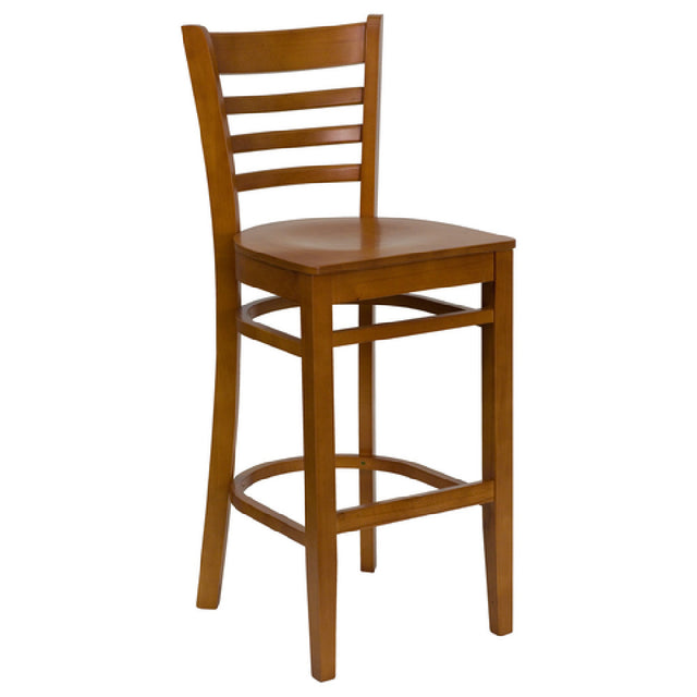 Flash Furniture XU-DGW0005BARLAD-CHY-GG Hercules Series Restaurant Bar Stool Wood Ladder Back