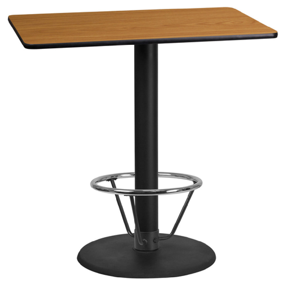 Flash Furniture XU-NATTB-2442-TR24B-4CFR-GG Table 42"W X 24"D X 43-1/8"H Bar Height