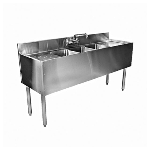 Glastender C-TSB-48L CHOICE Underbar Sink Unit Three Compartment 48"W X 24"D OA