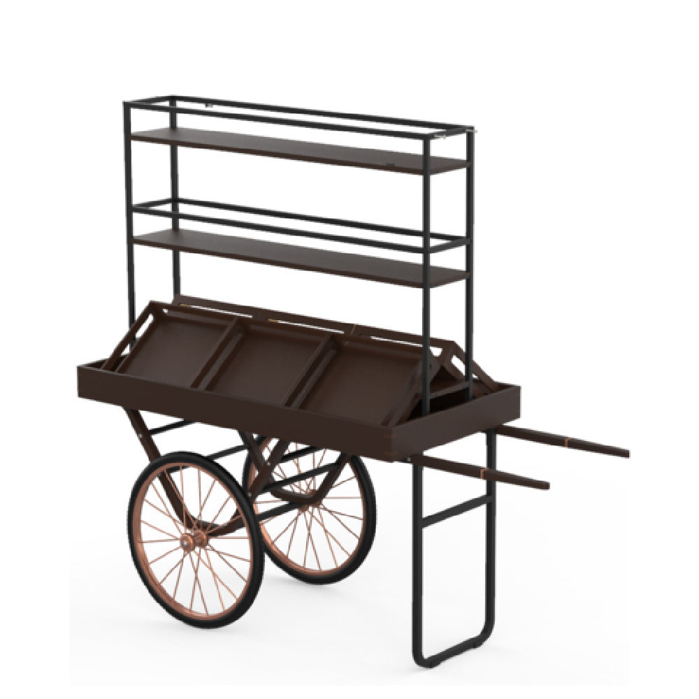 Steelite MGCCNT02DPXX Mogogo Cantine Cart With Shelves And Crates Dark With Copper Wheels