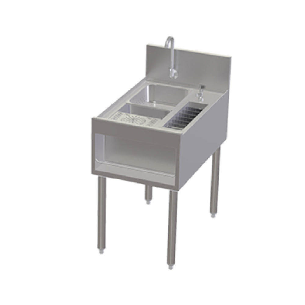 Perlick TSCE18PSTC-RC Tobin Ellis Signature Underbar Utility Sink With Glass Rinser & Tool Caddy