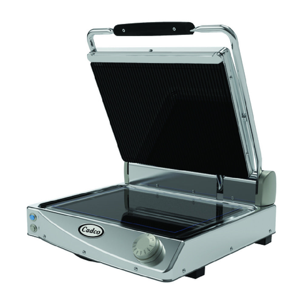 Cadco CPG-15(120) Jumbo Single Panini Grill Black Glass-ceramic Grill Surfaces