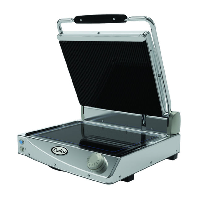 Cadco CPG-15(120) Jumbo Single Panini Grill Black Glass-ceramic Grill Surfaces