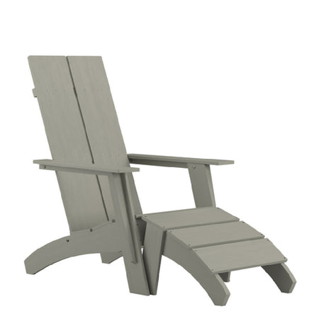 Flash Furniture JJ-C14509-14309-GY-GG Sawyer Modern Adirondack Chair With Foot Rest