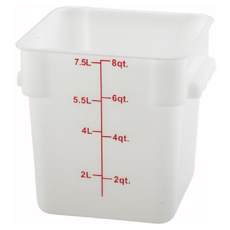 Winco PESC-8 Storage Container 8 Qt. 8-3/4" X 10-1/4" X 9"H