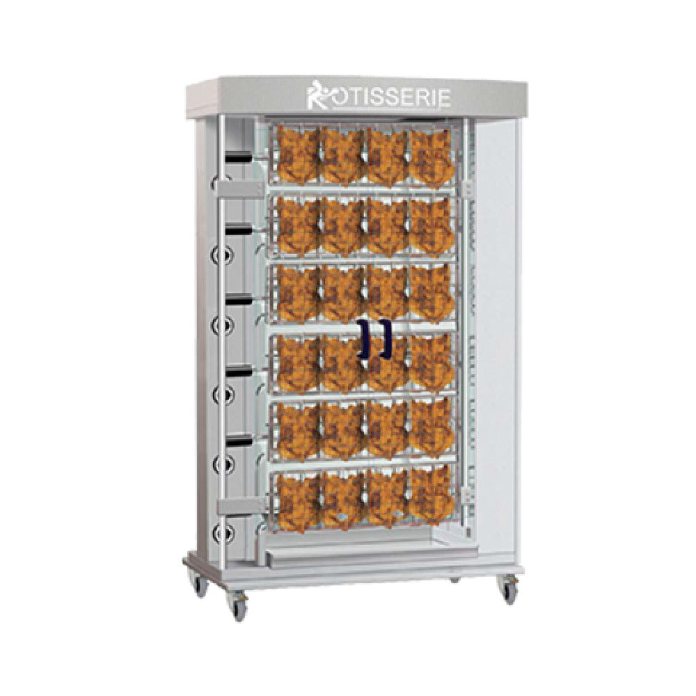 Rotisol FFS1175-6G-SS_NAT FauxFlame™ SPATCHCOCK Rotisserie Oven Gas Floor Model