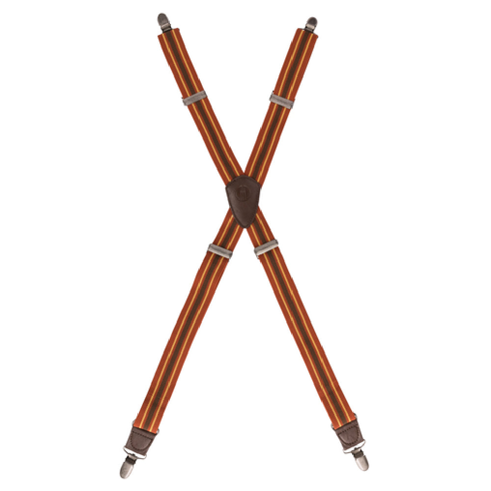 Chef Works XNS02-RUC-0 Berkeley Bib Apron Suspenders 1-1/4"W (3cm) Strap Rust/clay Stripe