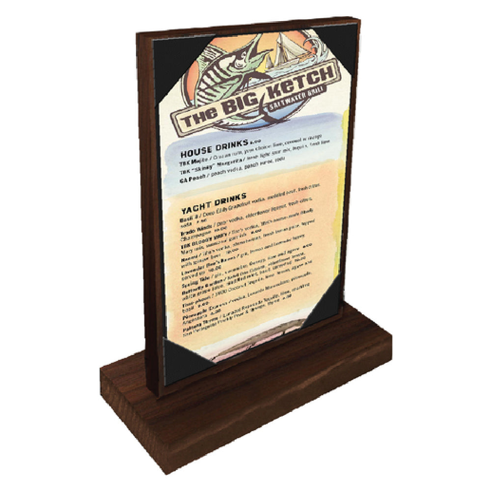 Menu Solutions WTPIX-B Table Tent Holds 5" X 7" Insert Front & Back Picture Corners
