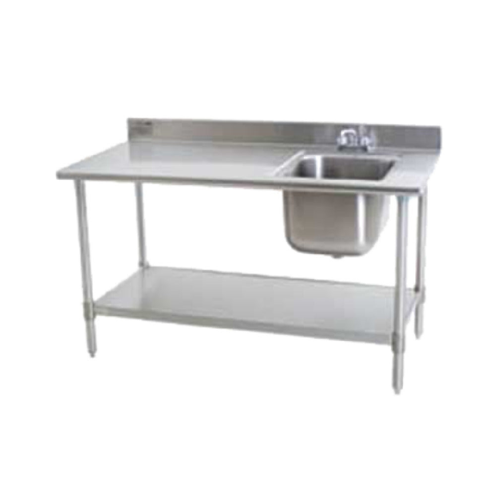 Eagle T3048SEB-BS-E23R-X Deluxe Work Table With Sink 48"W X 30"D X 39-5/8"H