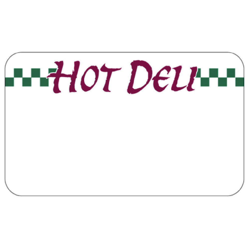 Hubert 41862 - Merchandising Tag, "Hot Deli" With Green Checkered Design, 3-3/4" X 2-1/4"H