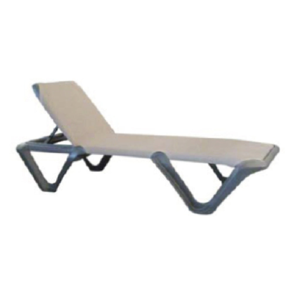 Grosfillex 99901102 Nautical Pro Chaise Without Arms 3-position Adjustable Back