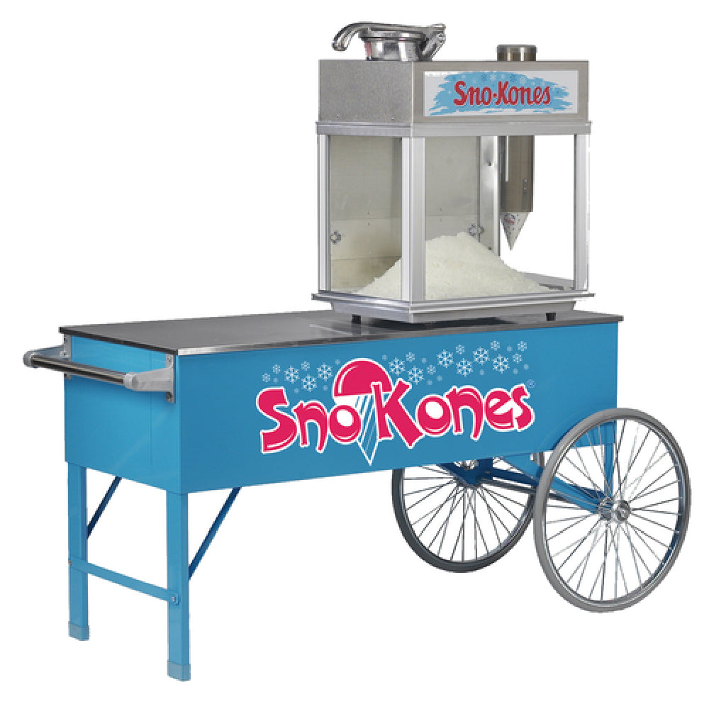 Gold Medal 3150SK Two Wheel Sno-Kone® Cart (2) Spoke Wheels Solid Stainless Steel Body & Counter Top